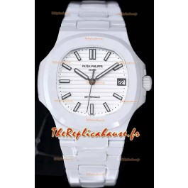 Patek Philippe Nautilus 5711 AET Rémoulé Céramique Blanche Edition Cadran Blanc Réplique Montre Suisse