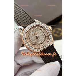 Patek Philippe Aquanaut 5062/450R-001 Or Rose Pavé de Diamants Réplique Montre suisse