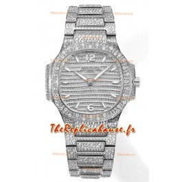 Patek Philippe Nautilus 7118R 35MM 1:1 Montre sertie de diamants en boîtier acier 