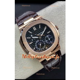 Patek Philippe Nautilus 5712/R Réplique montre suisse de qualité 1:1, cadran brun, bracelet cuir