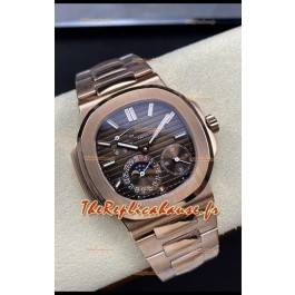 Patek Philippe Nautilus 5712/R 1:1 Réplique montre suisse de qualité, cadran brun, bracelet or rose