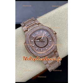 Patek Philippe Nautilus 7010 Sertie Diamants Or Rose 32MM Réplique 1:1 - Diamants véritables