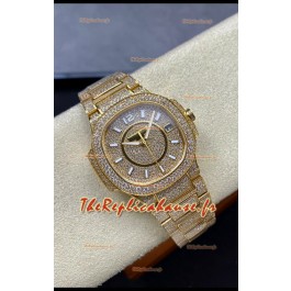 Patek Philippe Nautilus 7010 Serti de diamants Or jaune 32MM Réplique 1:1 - Diamants véritables