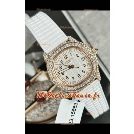 Patek Philippe Superclone Aquanaut 5069R Mossanites Montre sertie en or rose