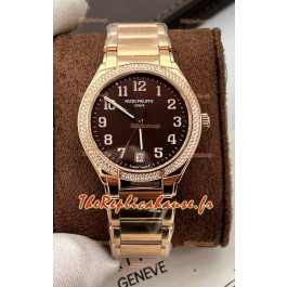 Patek Philippe Twenty-4 Cadran vert Boîtier or rose Réplique montre 1:1 36MM