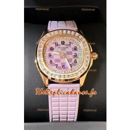 Patek Philippe Super Clone Aquanaut LUCE 5072R Or Rose Automatique cadran rose 35MM