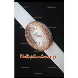 Piaget Limelight Magic Hour Montre à Quartz Suisse, Or Rose avec Sangle Blanche