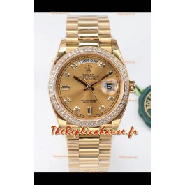 Rolex Day Date Presidential Montre en or jaune 18K 36MM - Cadran doré Qualité miroir 1:1