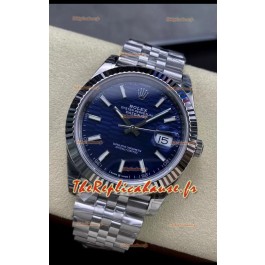 Rolex Datejust Mouvement Cal.3235 Réplique 1:1 Acier 904L 41MM - Cadran à motifs cannelés bleu