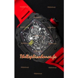 Montre Richard Mille RM35-2 Rafael Nadal Etui en Carbone Forgé avec Bracelet en caoutchouc rouge