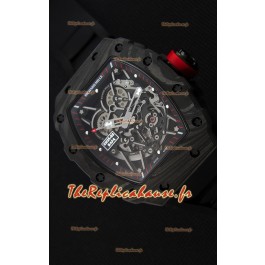 Montre Richard Mille RM35-2 Rafael Nadal Etui en Carbone Forgé avec Bracelet en caoutchouc noir