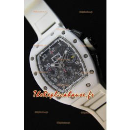 Montre Richard Mille RM011-FM Felipe Massa Étui en céramique blanc d’une seule pièce avec Bracelet blanc