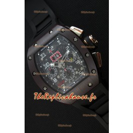 Montre Richard Mille RM011-FM Felipe Massa Étui en Céramique d’une seule pièce avec Bracelet Noir