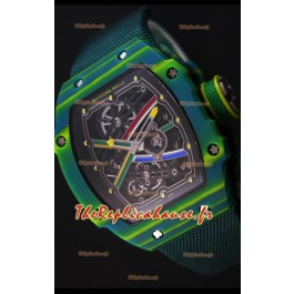 Montre Richard Mille 67-02 Wayde Van Niekerk avec Etui forgé en Carbone Répliquée 