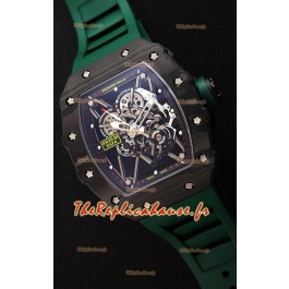 Richard Mille RM35-01 Rafael Nadal Boîtier forgé carbone avec Sangle Verte 