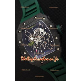 Richard Mille RM35-02 Rafael Nadal Boîtier forgé carbone avec Sangle Verte 