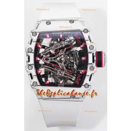 Richard Mille RM38-02 Boîtier carbone Bubba Watson Mouvement tourbillon caoutchouc blanc Réplique miroir 1:1