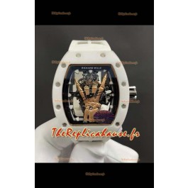 Richard Mille RM66 Flying Tourbillon Véritable Céramique Blanche Bracelet Blanc Superclone Replique Montre 