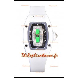Richard Mille RM007 Cadran vert en céramique blanche Automatique Superclone Suisse Réplique Montre