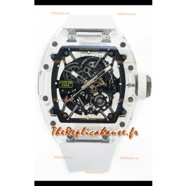 Richard Mille RM35-02 Rafael Nadal Boîtier saphir transparent avec Tourbillon Véritable Montre Super Clone