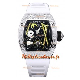 Montre Richard Mille RM26-01 Tourbillon Panda Boîtier acier inoxydable Montre Mouvement suisse 