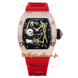 Montre Richard Mille RM26-01 Tourbillon Panda Boîtier Or Rose Mouvement Suisse 