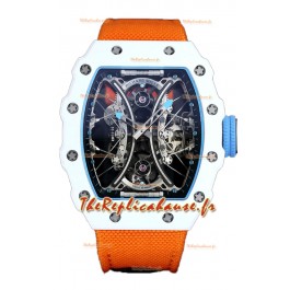 Richard Mille RM53-01 Pablo Mac Donough TPT Boîtier blanc Nylon orange Réplique Suisse