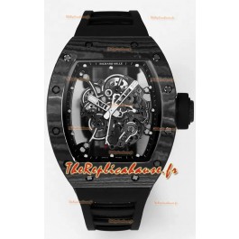 Montre Richard Mille RM055 Boîtier en carbone noir Caoutchouc noir Superclone 1:1 Tourbillon Authentique 