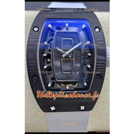 Richard Mille RM07 Boîtier noir en carbone Bracelet blanc Superclone 1:1 Montre Suisse Réplique 