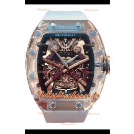 Richard Mille RM047 Samurai Véritable Montre Tourbillon Boîtier saphir -bracelet blanc