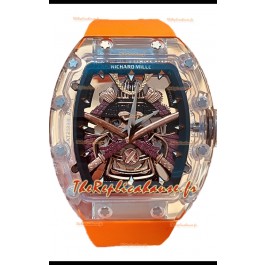 Richard Mille RM047 Samurai Tourbillon Véritable - Bracelet Orange - Boîtier Saphir