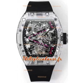 Richard Mille RM38-02 Saphires Bubba Watson Mouvement Tourbillon Caoutchouc Noir Réplique miroir 1:1