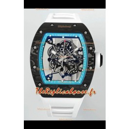 Richard Mille RM055 Boîtier en carbone noir Jantes bleues Montre Tourbillon Superclone Authentique 1:1 