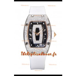 Montre Richard Mille RM007 Diamants Pavé Blanc 904L Superclone Acier Suisse 