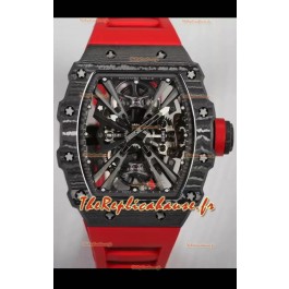 Richard Mille RM12-01 Montre réplique 1:1 avec mouvement tourbillon authentique en fibre de carbone