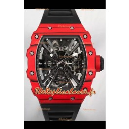 Richard Mille RM12-01 Montre réplique 1:1 du mouvement tourbillon authentique avec boîtier en fibre de carbone