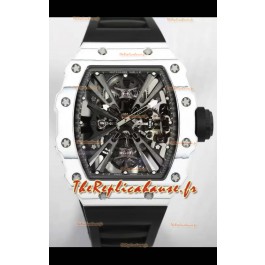 Richard Mille RM12-01 Montre réplique 1:1 du mouvement tourbillon authentique avec boîtier en fibre de carbone blanc