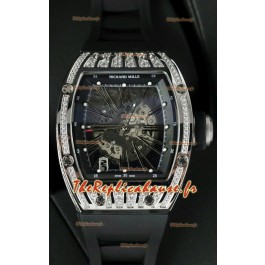Réplique de montre Richard Mille RM010 en acier inoxydable avec bracelet noir