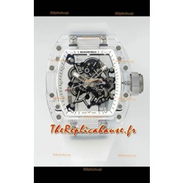 Richard Mille RM055 Boîtier transparent en saphir avec tourbillon authentique Montre Super Clone