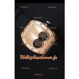 Richard Mille RM053 Tourbillon Pablo Mac Donough Montre Suisse avec Boîtier en Or Rose, Sangle Noire