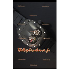 Richard Mille RM053 Tourbillon Pablo Mac Donough Montre Réplique Suisse Boîtier en PVD Sangle Noire