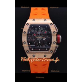 Richard Mille RM011-FM Felipe Massa Rose Montre réplique suisse avec boîtier en or