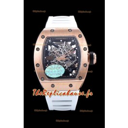 Richard Mille RM035 AMERICAS Montre réplique en or rose 18 carats avec bracelet blanc