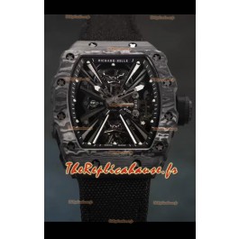 Richard Mille RM12-01 Carbon Fiber Genuine Tourbillon Movement Réplique Montres Miroir 1:1