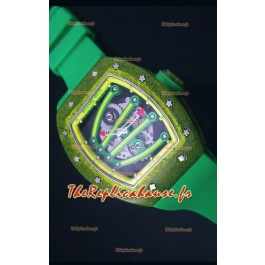 Montre Replica Suisse RM059 Yohan Blake Richard Mille avec Boitier en Carbone Forgé avec une Lunette Jaune
