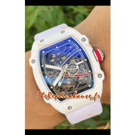 Richard Mille Super Clone RM67-02 Alexis Pinturault Montre Quartz Blanc TPT 37 Grammes Bracelet Blanc