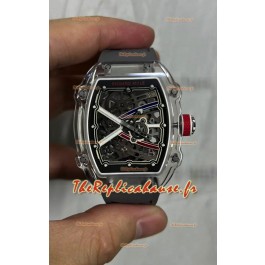 Richard Mille Super Clone RM67-02 Boîtier saphir Montre caoutchouc gris