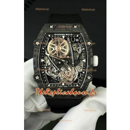 Richard Mille Super Clone 27-05 Boîtier en carbone noir Réplique Montre Suisse 