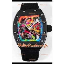 Richard Mille Super Clone RM68-01 Tourbillon boîtier et bracelet en céramique noire Réplique Suisse