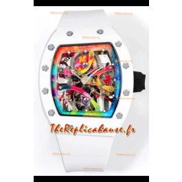 Richard Mille Super Clone RM68-01 Boîtier en céramique blanche Tourbillon Suisse Réplique